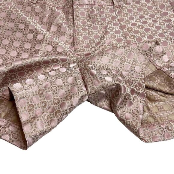 Banana Republic NWT pink metallic geometric print Hampton shorts size 6 - Picture 4 of 16